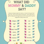 Baby Shower Game What Did Mommy And Daddy Say Train Shower Etsy