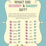 Baby Shower Game What Did Mommy And Daddy Say Train Shower Game