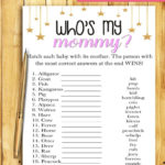 Baby Shower Game Who Is My Mommy PINK And GOLD Printable Etsy Baby