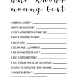 Baby Shower Games Free Printable Who Knows Mommy Best Paper Trail