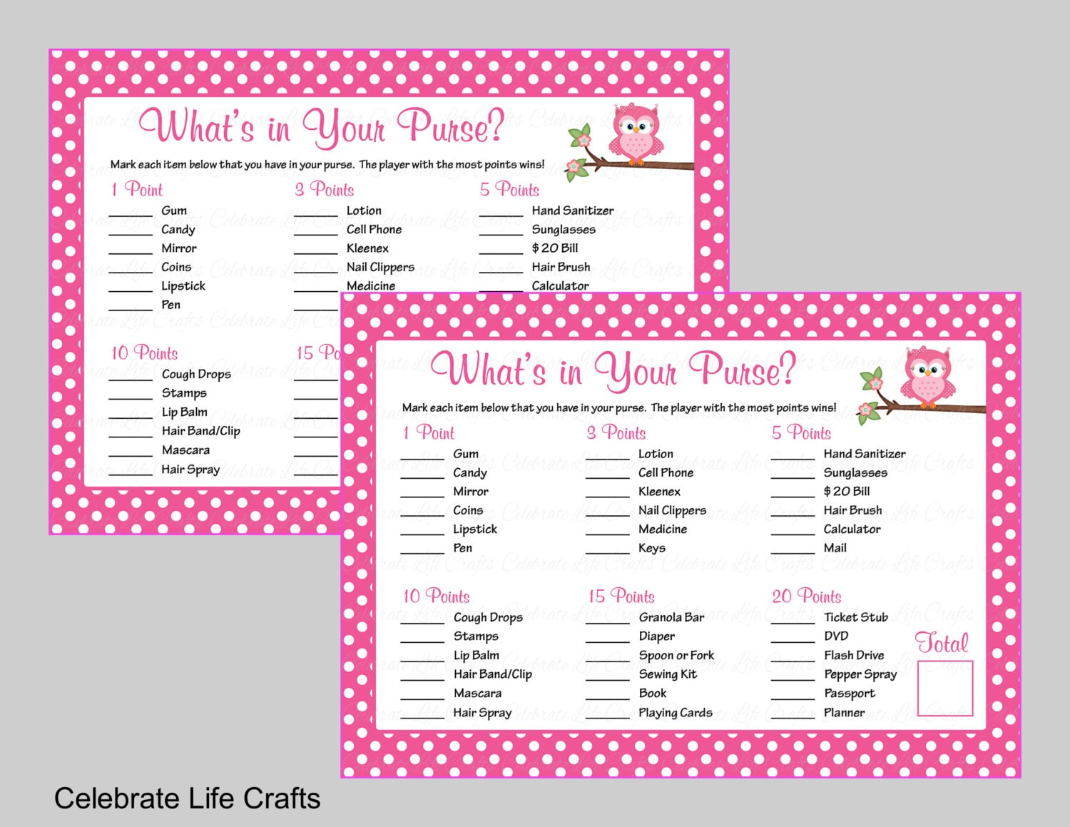 Baby Shower What s In Your Purse Game Printable Baby