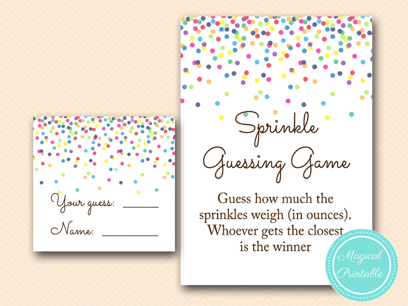 Baby Sprinkle Games Confetti Baby Shower Games Magical Printable