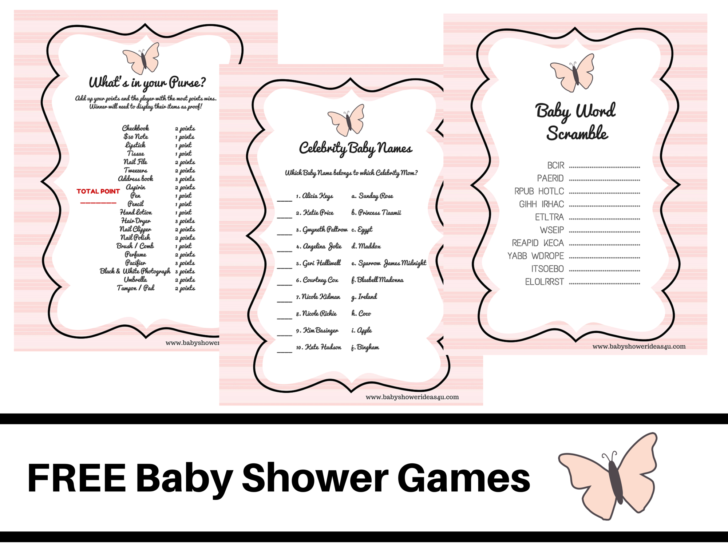 Printable Baby Shower Games With Butterflies Free
