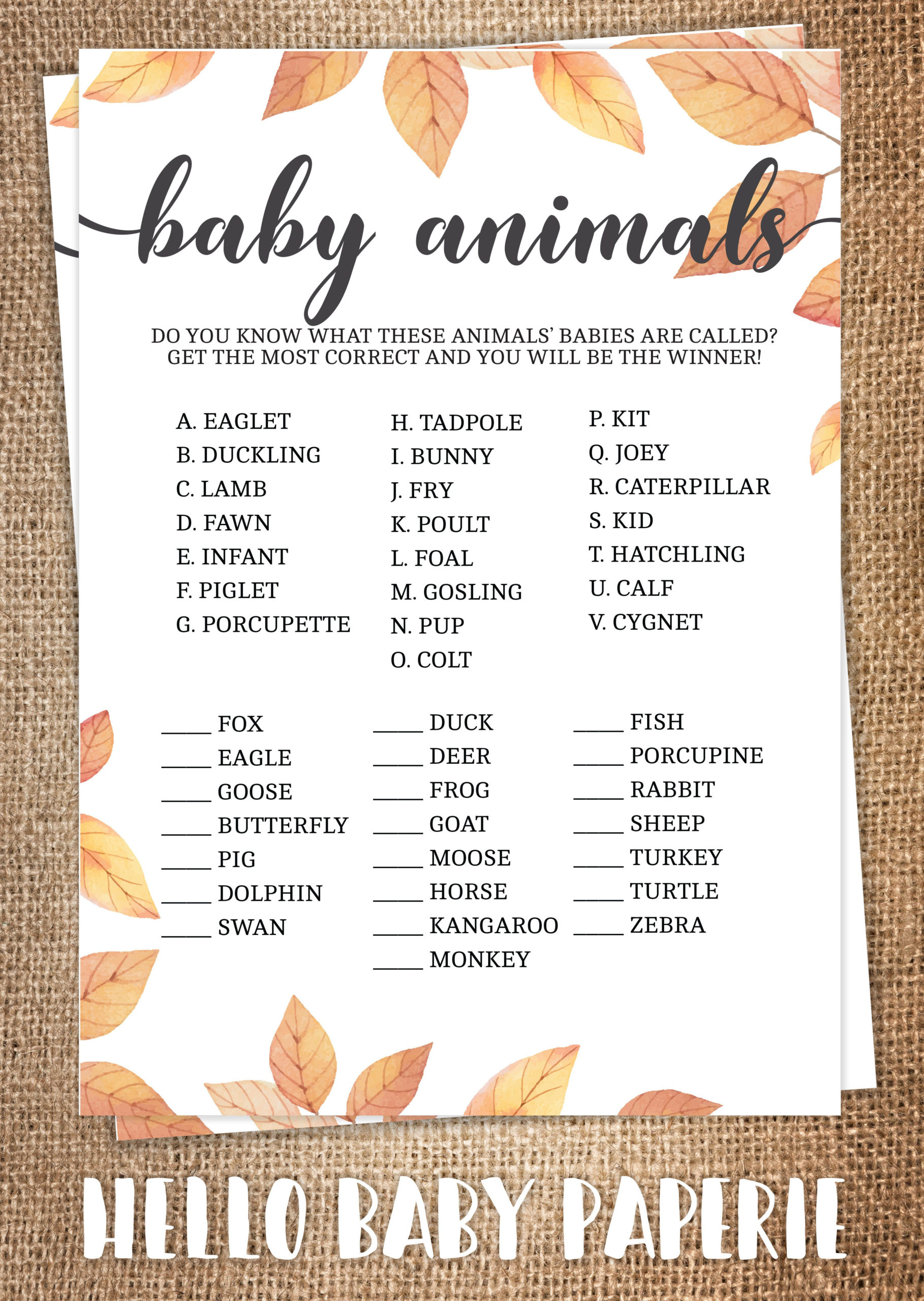 Fall Baby Shower Games Printable Baby Shower Games Free Sample Pages 