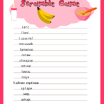 Free Printable Baby Food Scramble Game For Baby Shower