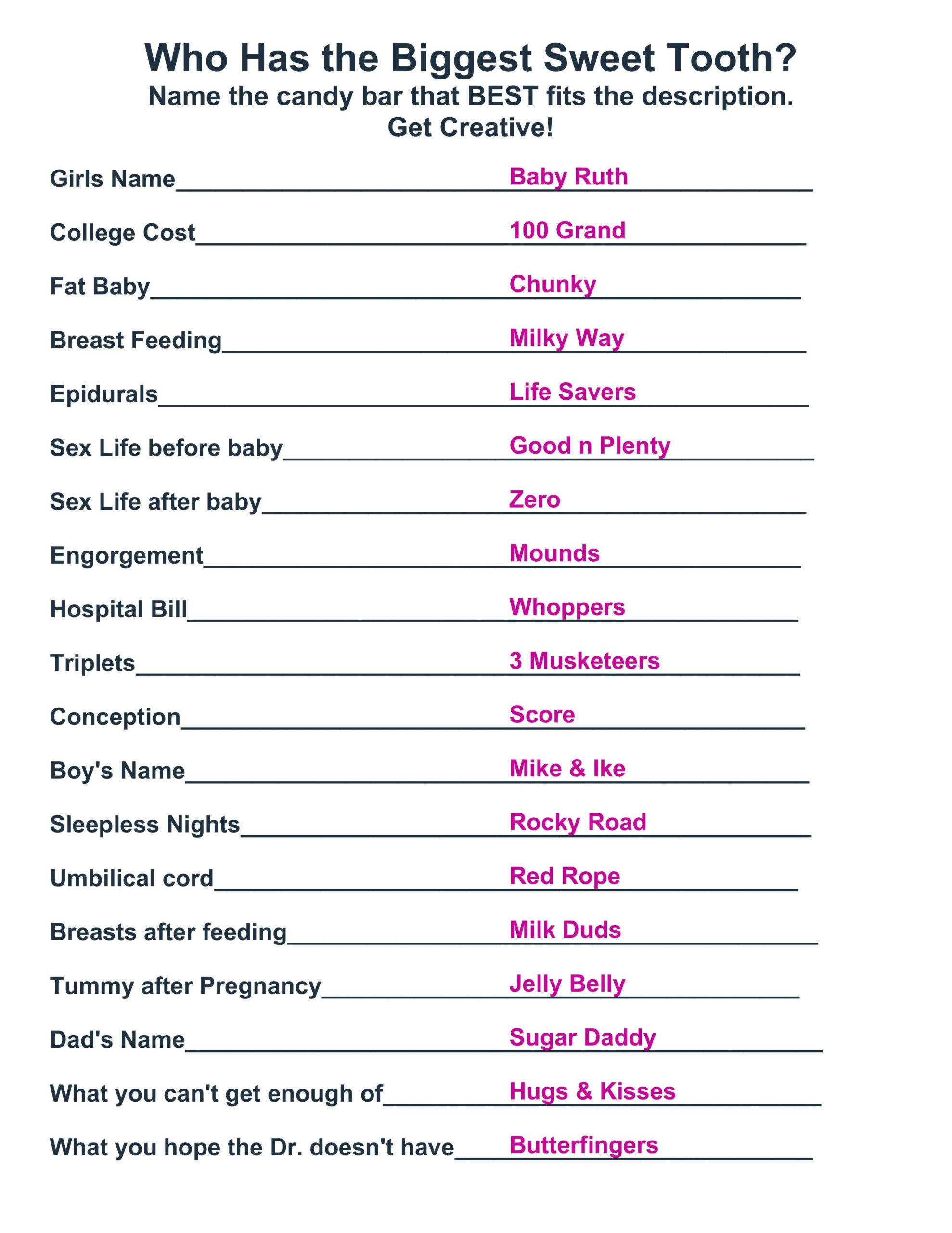 Free Printable Baby Shower Games With Answer Key Free Printable