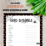 Fun Printable Halloween Baby Shower Games Word Scramble Game Pumpkin