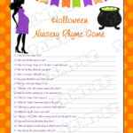 Halloween Baby Shower Games Nursery Rhyme Game Printable Etsy