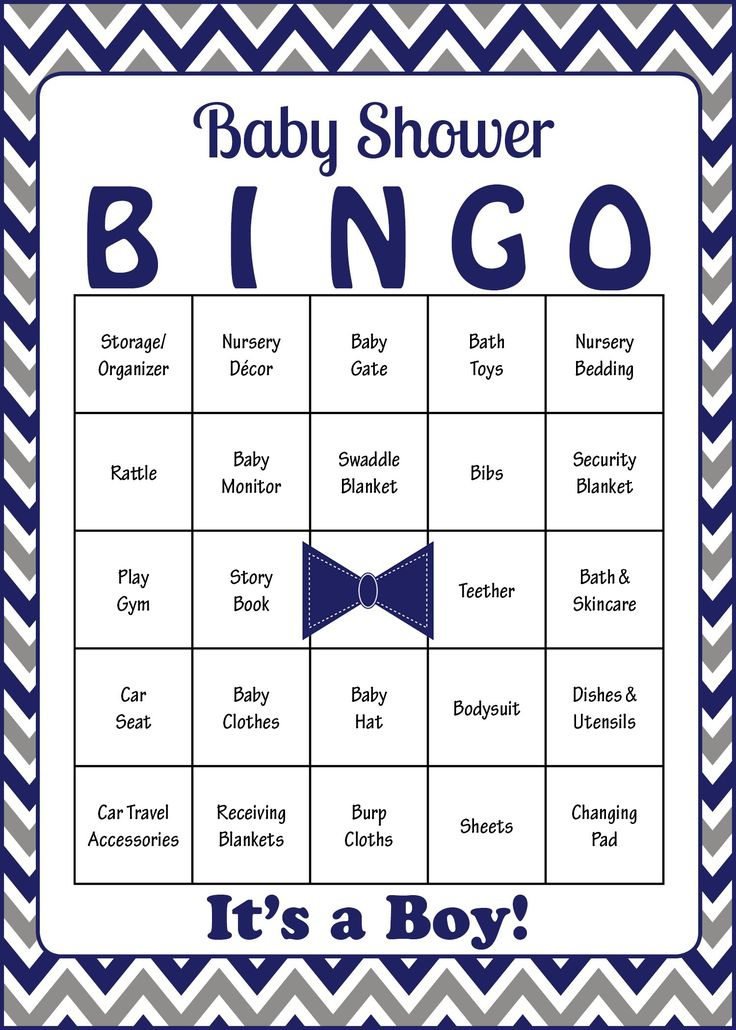 Little Man Baby Bingo Cards PRINTABLE DOWNLOAD Prefilled Baby 