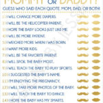 Mommy Or Daddy Printable Baby Shower Game Blue And Gold Baby Shower