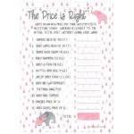 Pink Elephant Baby Shower Game Price Is Right Party Game 20 Cards