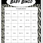 Printable Baby Bingo Animal Prints Black White Baby Shower