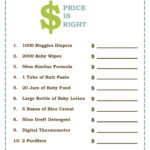 Printable Price Is Right Baby Shower Game