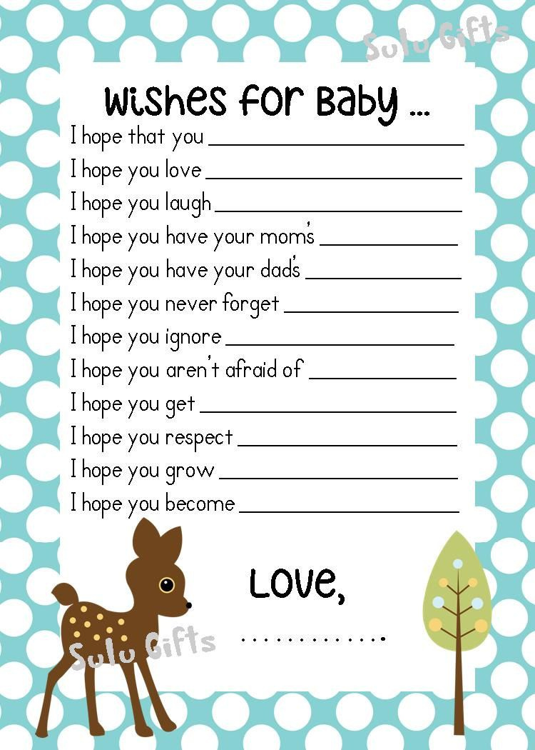 SALE Baby Boy Baby Shower Game Wishes For Baby Advice By SuLuGifts 6 