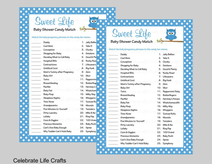 Printable Baby Shower Games With Answer Key
