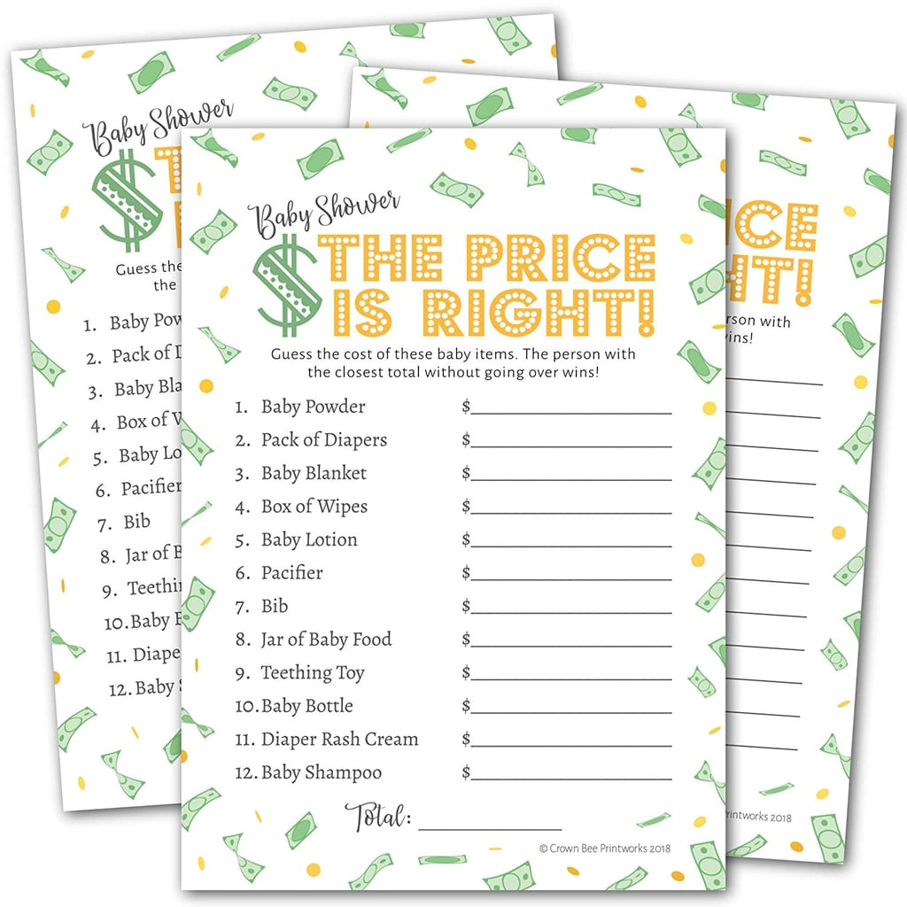The Price Is Right Baby Shower Game Coed Baby Shower Games POPSUGAR 