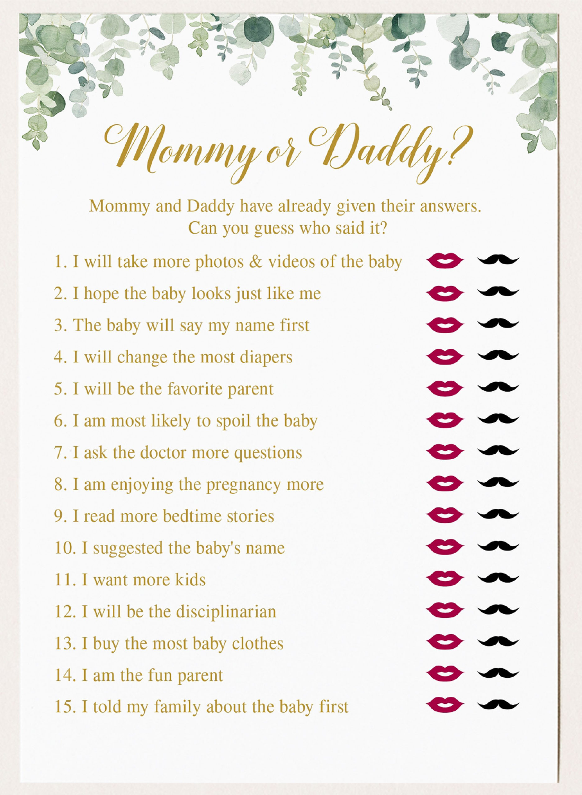 Virtual Baby Shower Games Editable Guess Who Baby Game Mommy Etsy In 