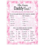 Who Knows Daddy Best Baby Shower Party Game 20 Cards It S A Girl