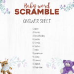 Wild Baby Free Printable Baby Shower Games Downloadable PDF S