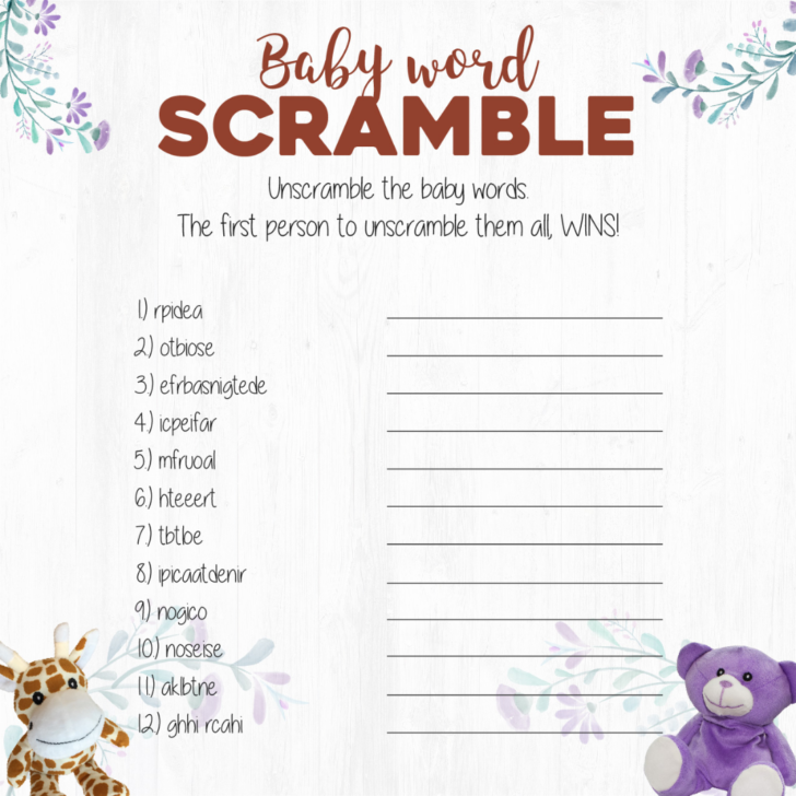 Free Printable Baby Shower Games Free