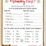 Woodland Baby Shower Game Cards Who Knows Mommy Best 20 Count